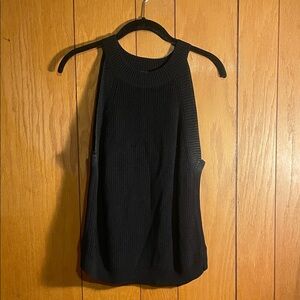 Black knit sleeveless top